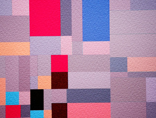 Colorful Square paint on paper texture abstract background.