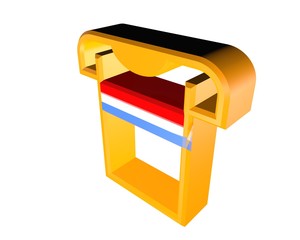 3d illustration of football holland shirt icon