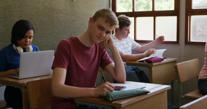 Teenagers in a school classroom