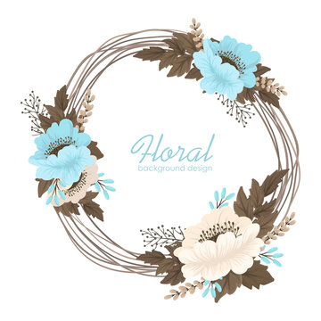 Floral Wreath Designs - Light Blue Flowers