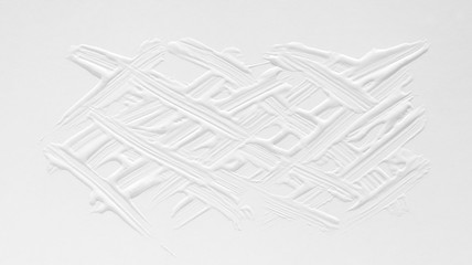 3 d texture of white paint with handmade brush strokes, decor elements for modern design. Abstract background for screensaver template and wedding card in gray gradient.