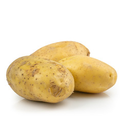 Fresh potato or potato slices (Solanum tuberosum) isolated on white background