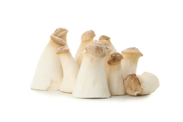 Fresh eringi mushrooms isolated on white background