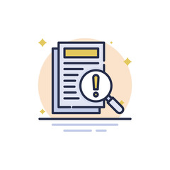 File Error Outline Filled Vector Icons. Simple illustration.