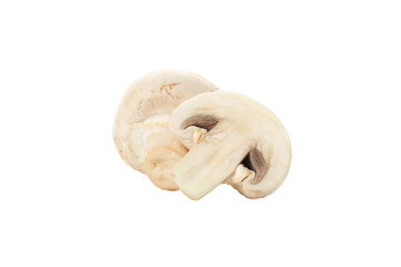 Сhampignon mushrooms isolated on white background, close up