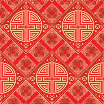 Abstract Red And Gold Pattern Vector