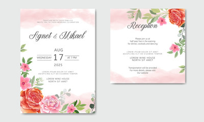 beautiful floral wedding invitation card