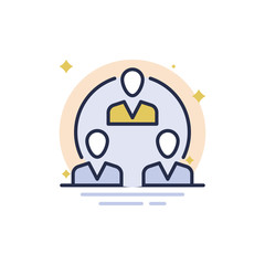 Teamwork Communication Outline Filled Vector Icons. Simple illustration.