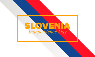 Independence Day in Slovenia. National happy holiday, celebrated annual in December 26. Slovenia flag. Patriotic elements. Poster, card, banner and background. Vector illustration
