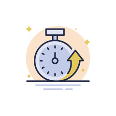 Fast Time Outline Filled Vector Icons. Simple illustration.