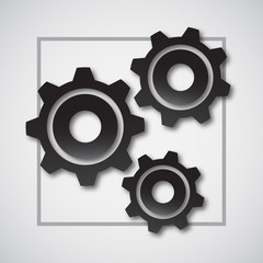 Gear wheel and development icon. The concept of organizational movement.