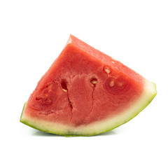 Delicious ripe watermelon (Citrullus lanatus) isolated on white background.concept of fresh fruit in the tropical.
