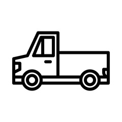 Fototapeta na wymiar pickup truck isolated outline icon, vector and illustration