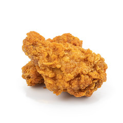 Hot and crispy fried chicken isolated on a white background.junk food and unhealthy food eating concept