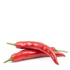 Fresh Red chili pepper with sliced isolated on white background, concept of vegetable ingredients in food