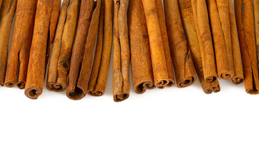 cinnamon sticks isolated on white background