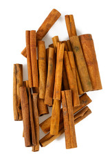 cinnamon sticks isolated on white background