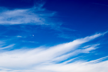 Naklejka na ściany i meble Blue sky and beautiful clouds, abstract nature background.
