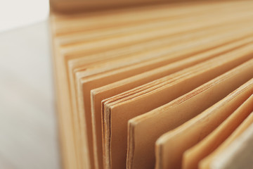 Old book pages, close up. Self-development