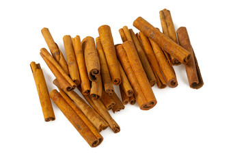 cinnamon sticks isolated on white background