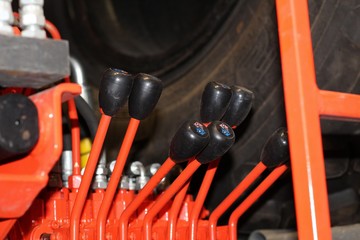 Control panel for hydraulic manipulator.