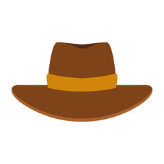 Western hat icon, colorful and flat design