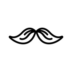 Men s mustache icon vector. A thin line sign. Isolated contour symbol illustration