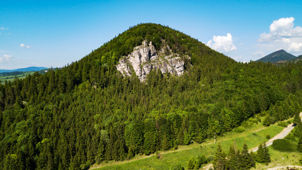 Fototapeta na wymiar Aerial view of a rock in the Slovak Tatras