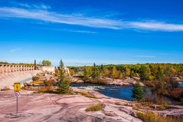 The ruins of the old dam on Winnipeg River