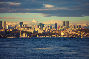 Istanbul skyline at sunny november day, Turkey