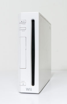 london, england 05/052019 Nintendo wii Console on a white isolated background. iconic retro vintage video gaming machine. Japanese technology family gaming fun.