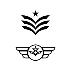 Obraz premium Military Wave Logo Template vector symbol