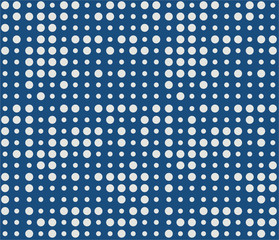 Pattern font Braille. Seamless pattern. White circle, blue background.