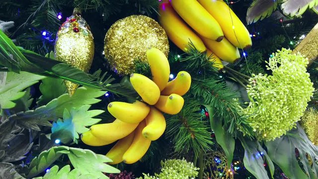 decorated Christmas tree for Christmas and new year holiday in tropics