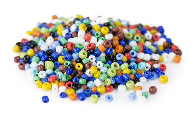 Heap of multi-colored beads