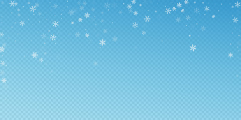 Sparse snowfall Christmas background. Subtle flyin