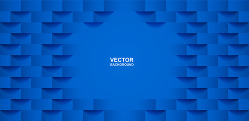 Abstract. Blue square shape geometric background. light and shadow . Vector.