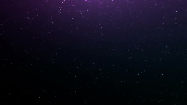 Small glittering purple stars falling on dark background. Seamless loop 4K,ultra high definition