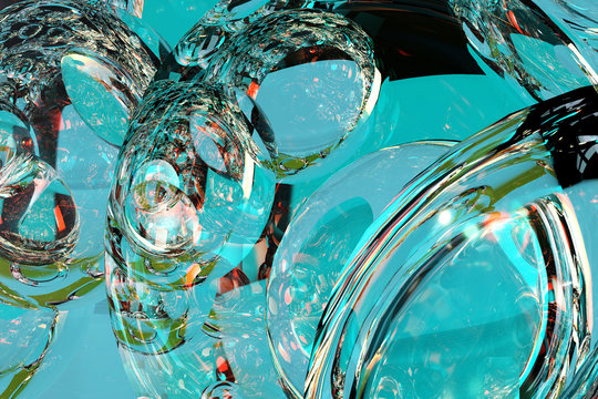 3d illustration abstract glass background texture with color reflection fire and gold