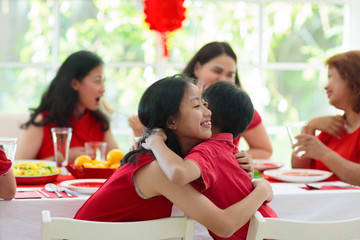 Chinese New Year family celebration.