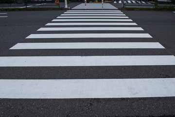 Zebra crossing line on the road background, to cross the road safely concept.