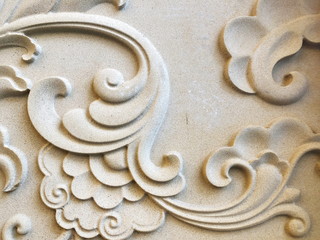 Low relief cement  Chinese style handcraft of flower stucco.