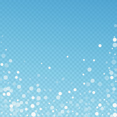 White dots Christmas background. Subtle flying sno