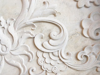 Low relief cement  Chinese style handcraft of flower stucco.