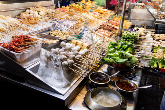 Array Of Local Delicacy Named Lok Lok At Jalan Alor