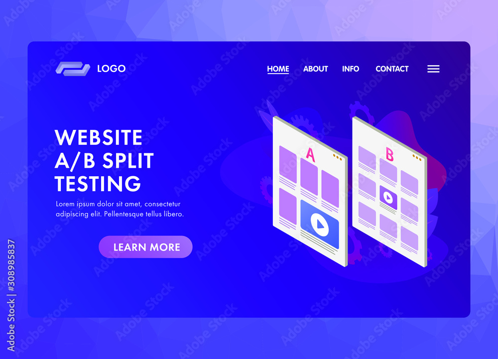 Fototapete website a-b comparison, split test online experiment. comparing a and b web pages with different ele