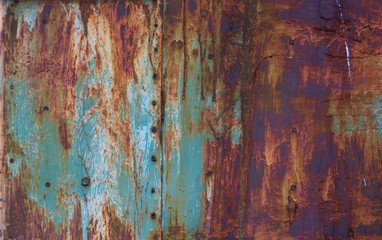 texture of painted metal, a piece of iron with rivets