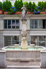 Zurich. Drinking reservoir in the old town square.