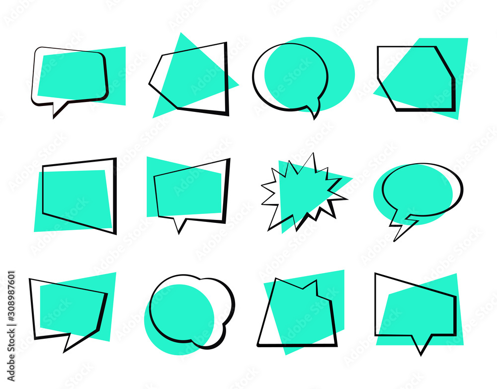 Poster speech bubbles collection - set of vector elements