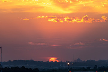 Obraz premium sunset over city